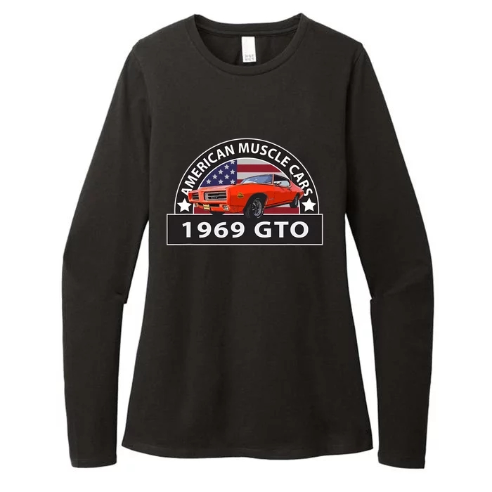 CLASSIC CARS 1969 GTO AMERICAN MUSCLE CARS VINTAGE 60s Womens CVC Long Sleeve Shirt