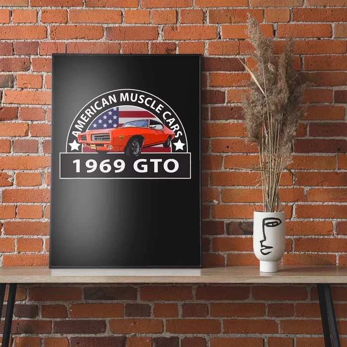 CLASSIC CARS 1969 GTO AMERICAN MUSCLE CARS VINTAGE 60s Poster