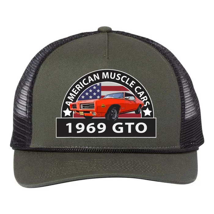 CLASSIC CARS 1969 GTO AMERICAN MUSCLE CARS VINTAGE 60s Retro Rope Trucker Hat Cap