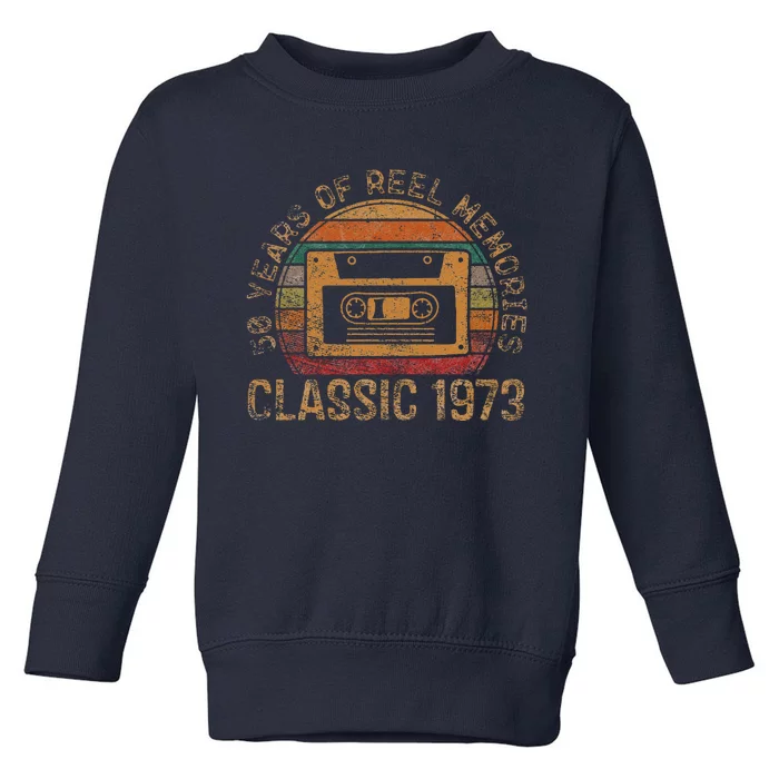 Cassette Classic 1973 Retro 50th Birthday Gifts 50 Year Old Toddler Sweatshirt