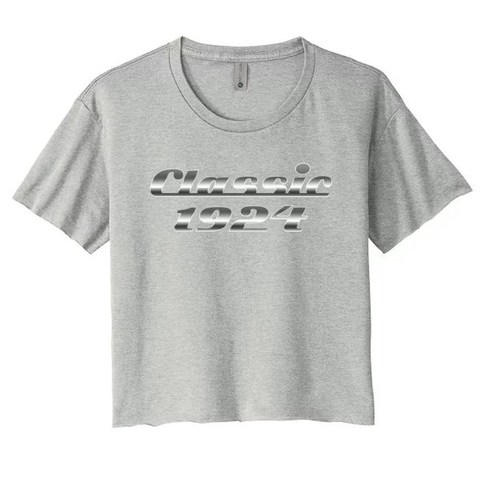 Classic Chrome 1924 100th Birthday Women's Crop Top Tee