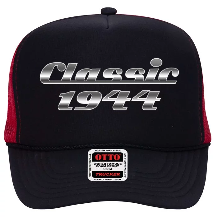 Classic Chrome 1944 80th Birthday High Crown Mesh Trucker Hat