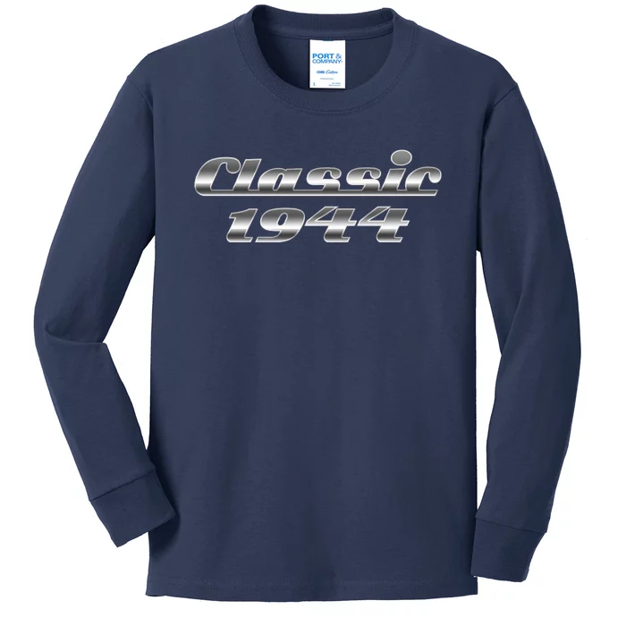 Classic Chrome 1944 80th Birthday Kids Long Sleeve Shirt