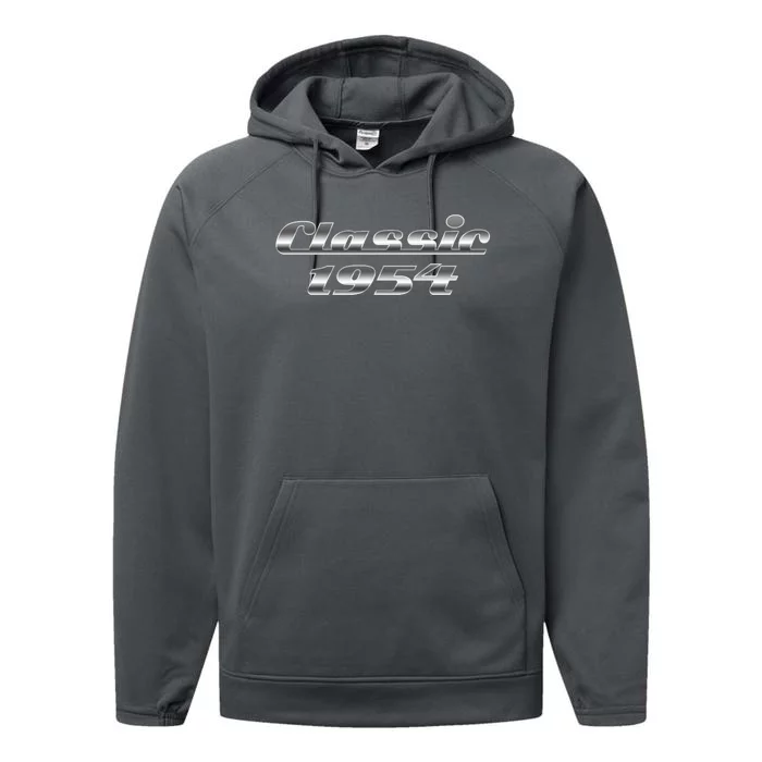 Classic Chrome 1954 70th Birthday Performance Fleece Hoodie