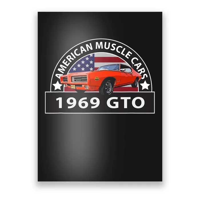 CLASSIC CARS 1969 GTO AMERICAN MUSCLE CARS VINTAGE 60s Poster