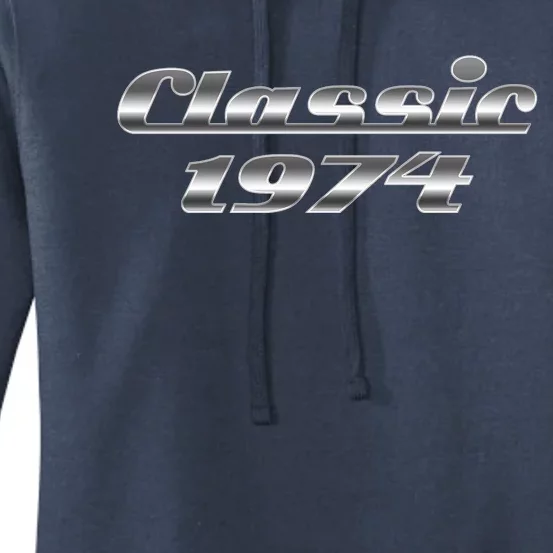 Classic Chrome 1974 50th Birthday Women's Pullover Hoodie