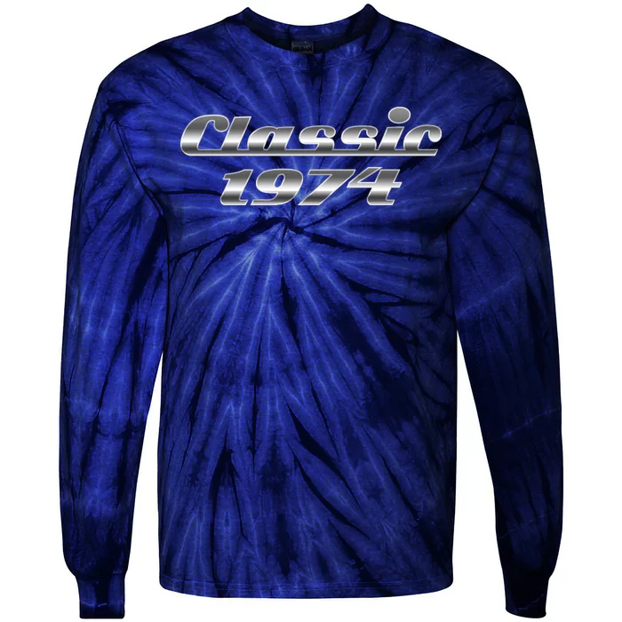 Classic Chrome 1974 50th Birthday Tie-Dye Long Sleeve Shirt