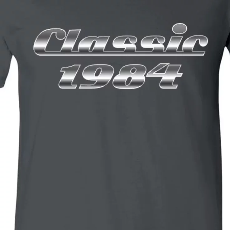 Classic Chrome 1984 40th Birthday V-Neck T-Shirt