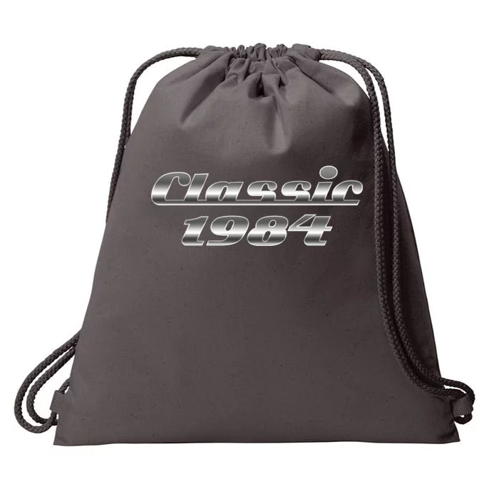 Classic Chrome 1984 40th Birthday Drawstring Bag