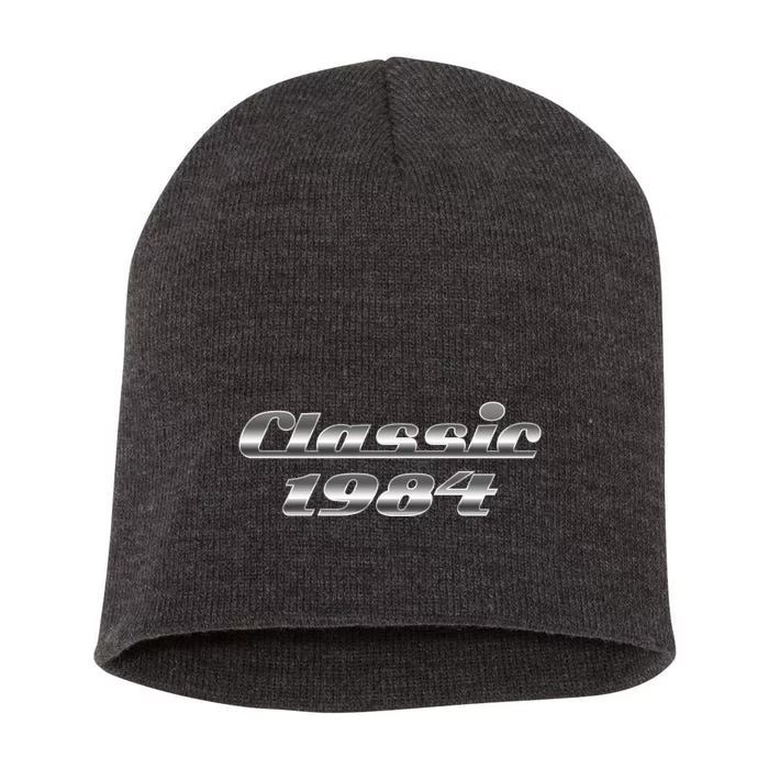 Classic Chrome 1984 40th Birthday Short Acrylic Beanie