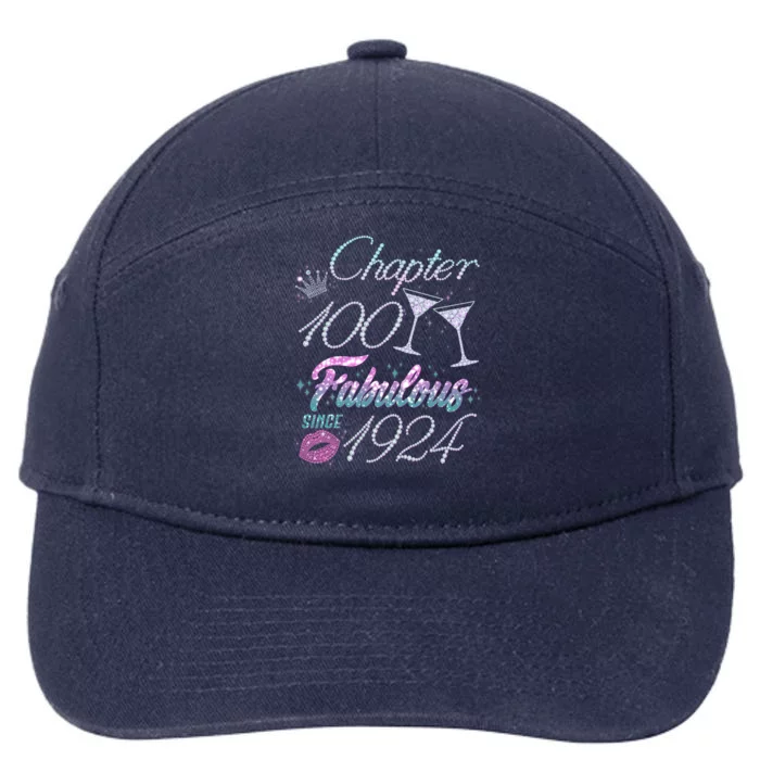 Cute Chapter 100th Birthday Fabulous Since 1924 7-Panel Snapback Hat