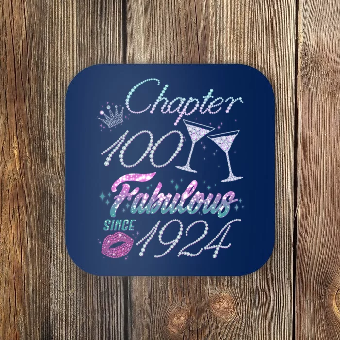 Cute Chapter 100th Birthday Fabulous Since 1924 Coaster