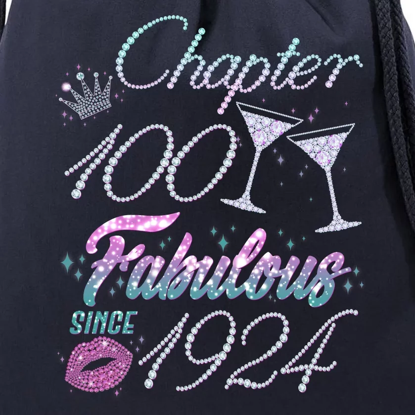 Cute Chapter 100th Birthday Fabulous Since 1924 Drawstring Bag