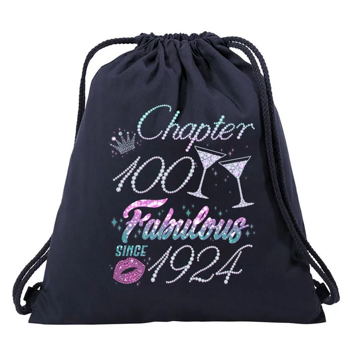 Cute Chapter 100th Birthday Fabulous Since 1924 Drawstring Bag