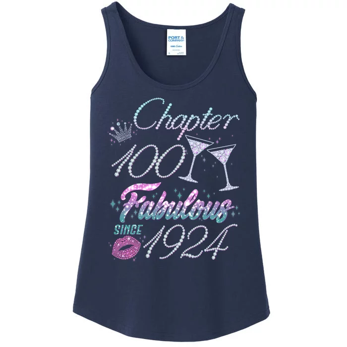 Cute Chapter 100th Birthday Fabulous Since 1924 Ladies Essential Tank