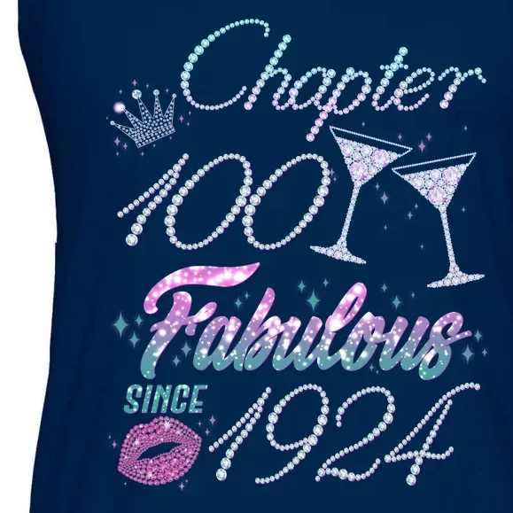 Cute Chapter 100th Birthday Fabulous Since 1924 Ladies Essential Flowy Tank