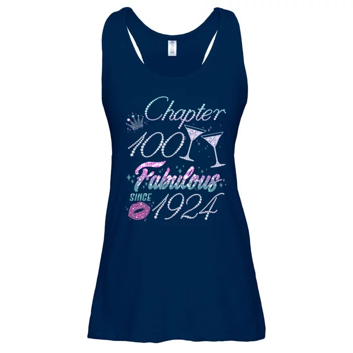 Cute Chapter 100th Birthday Fabulous Since 1924 Ladies Essential Flowy Tank