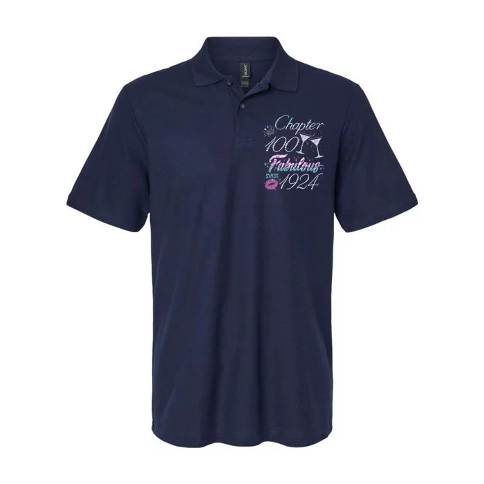 Cute Chapter 100th Birthday Fabulous Since 1924 Softstyle Adult Sport Polo