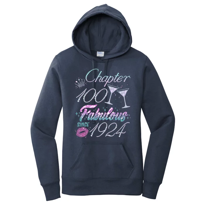 Cute Chapter 100th Birthday Fabulous Since 1924 Women's Pullover Hoodie