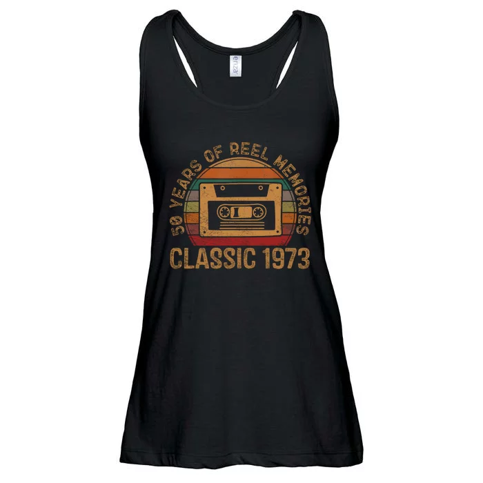 Cassette Classic 1973 Retro 50th Birthday Gifts 50 Year Old Ladies Essential Flowy Tank