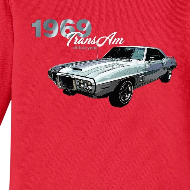 Classic Cars 1969 Am Debut Year Muscle Cars Baby Long Sleeve Bodysuit