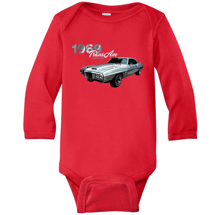 Classic Cars 1969 Am Debut Year Muscle Cars Baby Long Sleeve Bodysuit