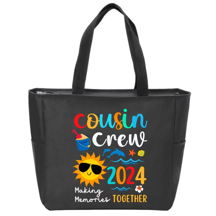 Cousin Crew 2024 Summer Vacation Beach Family Trips Matching Zip Tote Bag