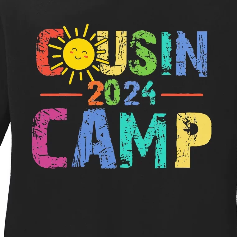 Cousin Camp 2024 Family Vacation Summer Camping Ladies Long Sleeve Shirt