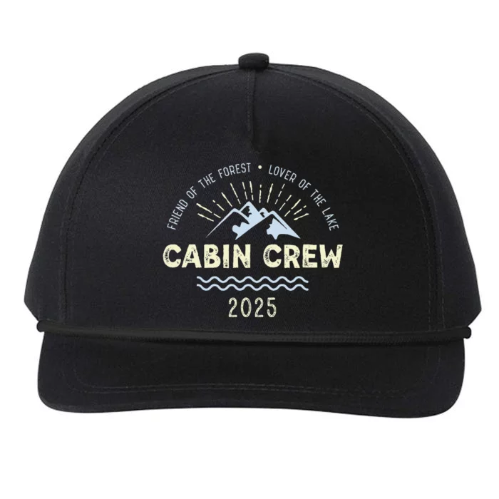 Cabin Crew 2025 Family Mountain Cabin Friends Group Vacation Snapback Five-Panel Rope Hat