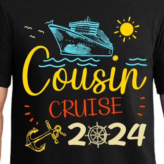 Cousin Cruise 2024 Funny Family Vacation Matching Group Pajama Set