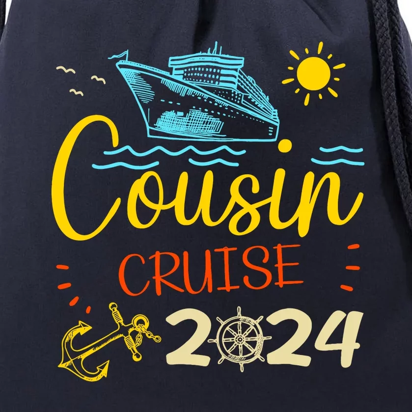 Cousin Cruise 2024 Funny Family Vacation Matching Group Drawstring Bag