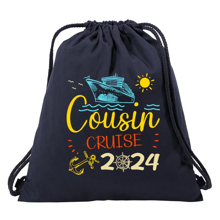 Cousin Cruise 2024 Funny Family Vacation Matching Group Drawstring Bag