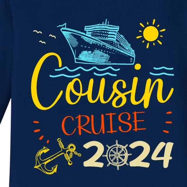 Cousin Cruise 2024 Funny Family Vacation Matching Group Baby Long Sleeve Bodysuit