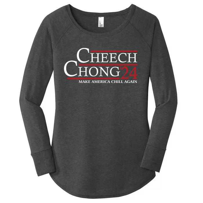 Cheech & Chong ’24 Make America Chill Again Women's Perfect Tri Tunic Long Sleeve Shirt