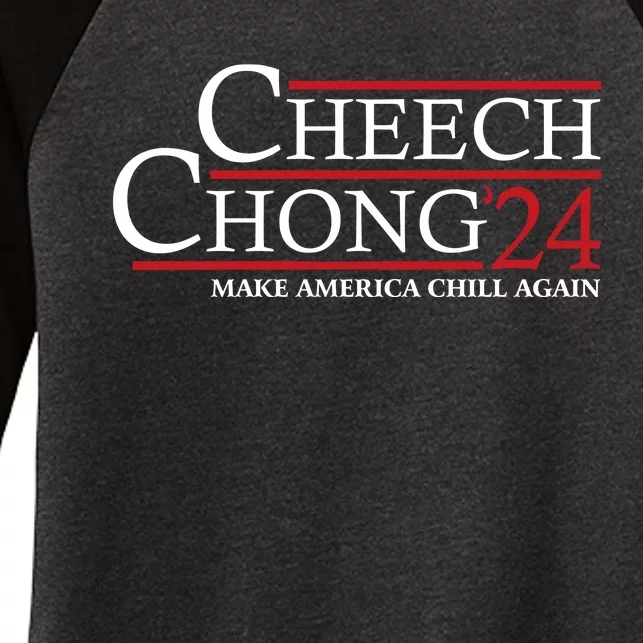 Cheech & Chong ’24 Make America Chill Again Women's Tri-Blend 3/4-Sleeve Raglan Shirt