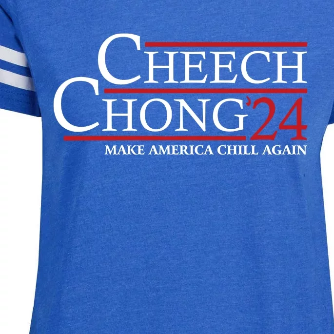 Cheech & Chong ’24 Make America Chill Again Enza Ladies Jersey Football T-Shirt