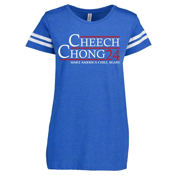 Cheech & Chong ’24 Make America Chill Again Enza Ladies Jersey Football T-Shirt