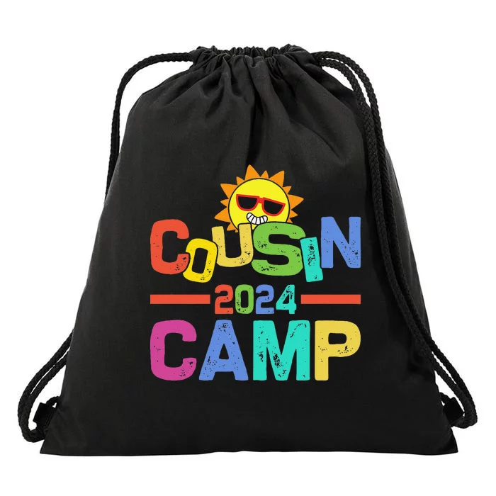 Cousin Camp 2024 Family Vacation Summer Camping Crew Cute Drawstring Bag