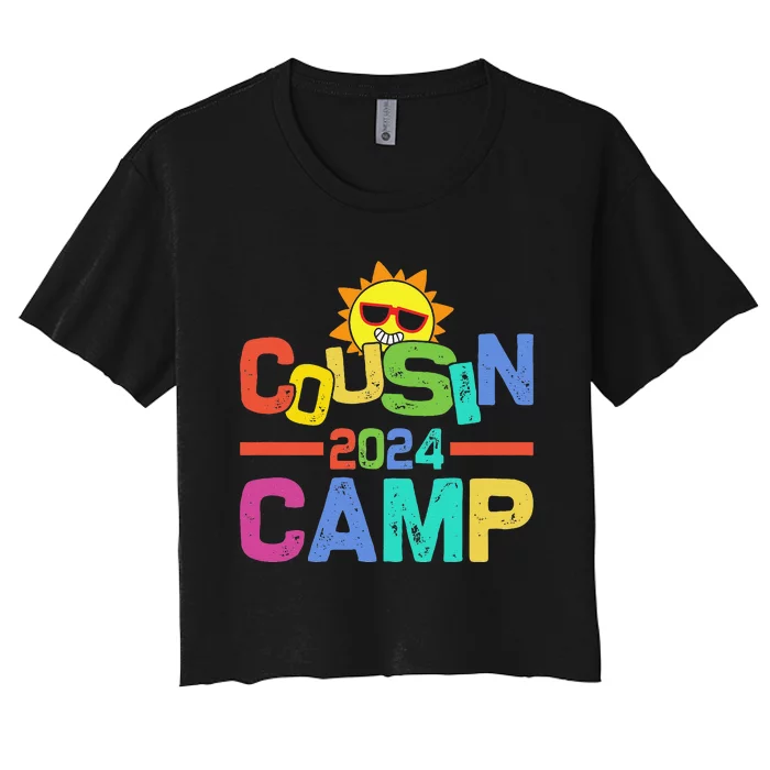 Cousin Camp 2024 Family Vacation Summer Camping Crew Cute Women's Crop Top Tee