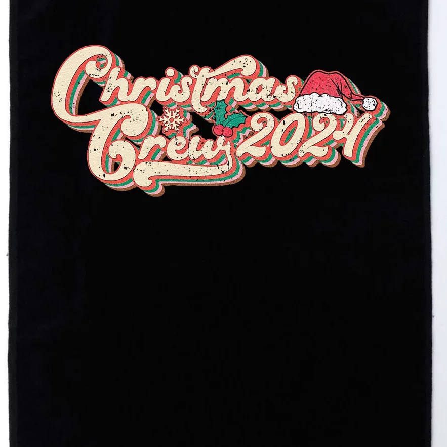 Christmas Crew 2024 Santa Hat Retro Groovy Xmas Pjs Family Platinum Collection Golf Towel