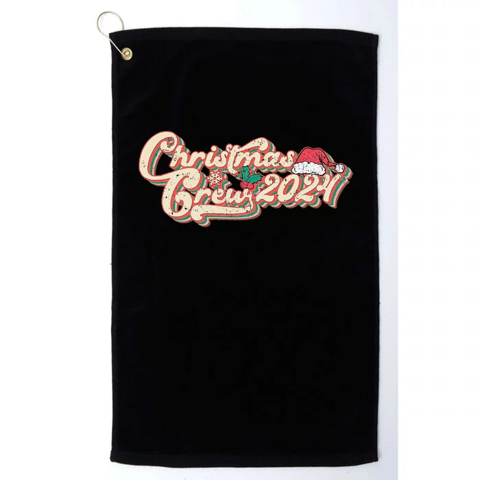 Christmas Crew 2024 Santa Hat Retro Groovy Xmas Pjs Family Platinum Collection Golf Towel