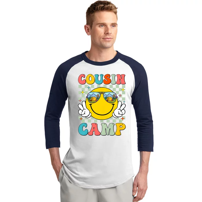 Cousin Camp 2024 Family Vacation Summer Camping Crew Cute Baseball Sleeve Shirt