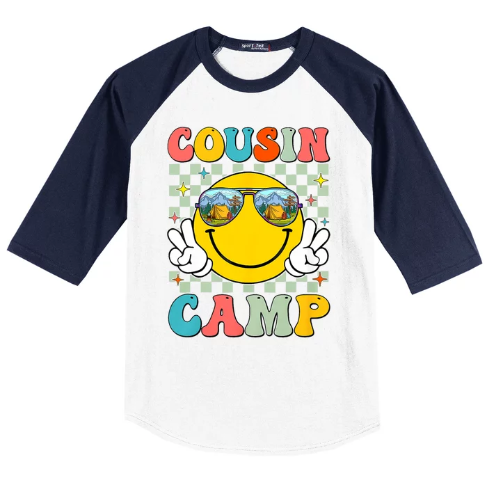 Cousin Camp 2024 Family Vacation Summer Camping Crew Cute Baseball Sleeve Shirt