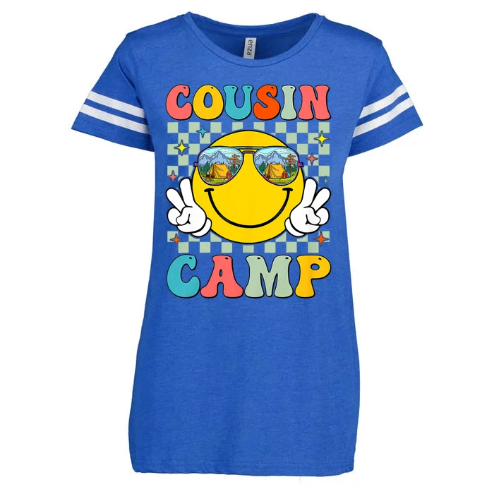 Cousin Camp 2024 Family Vacation Summer Camping Crew Cute Enza Ladies Jersey Football T-Shirt