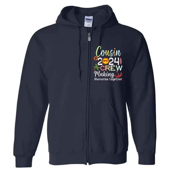 Cousin Crew 2024 Summer Vacation Beach Family Trips Matching Full Zip Hoodie