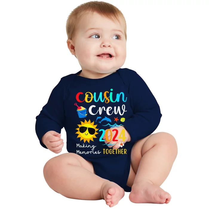 Cousin Crew 2024 Summer Vacation Beach Family Trips Matching Baby Long Sleeve Bodysuit