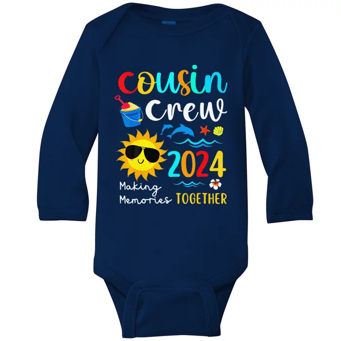 Cousin Crew 2024 Summer Vacation Beach Family Trips Matching Baby Long Sleeve Bodysuit