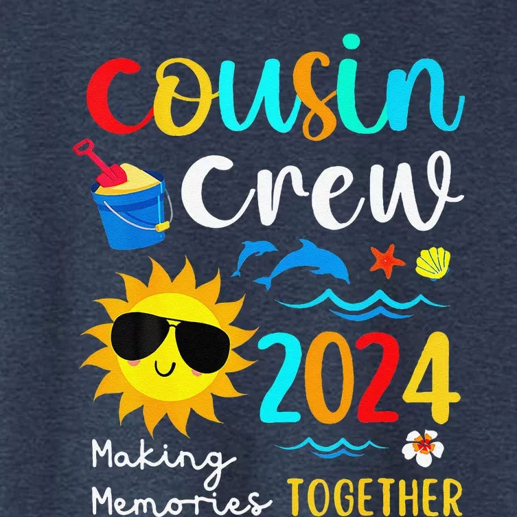 Cousin Crew 2024 Summer Vacation Beach Family Trips Matching Women's Crop Top Tee