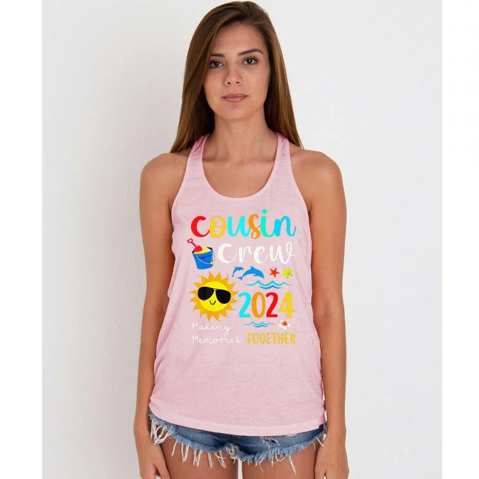 Cousin Crew 2024 Summer Vacation Beach Family Trips Matching Women's Knotted Racerback Tank