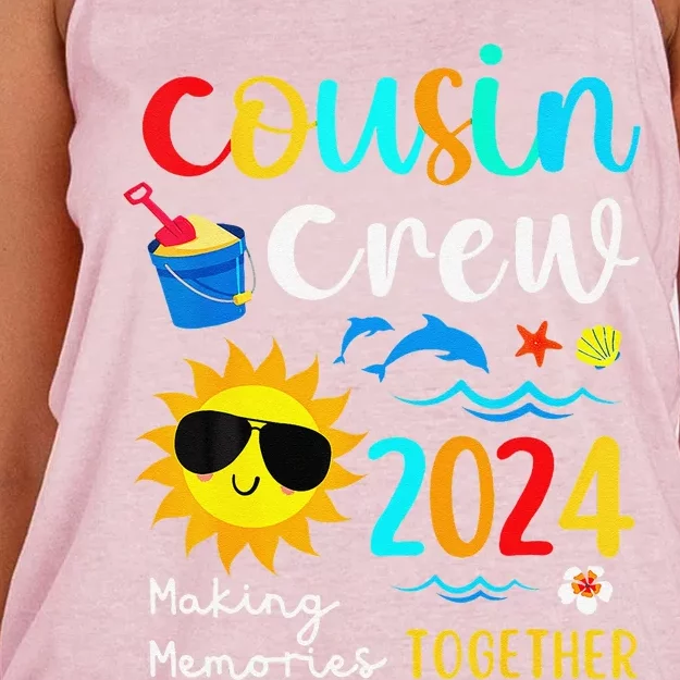 Cousin Crew 2024 Summer Vacation Beach Family Trips Matching Women's Knotted Racerback Tank